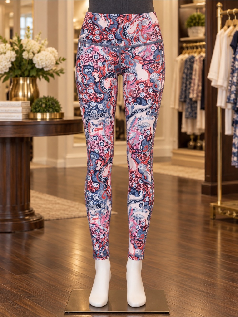 CK Bradley lotus dragon Floral Patterned Leggings New L $158
